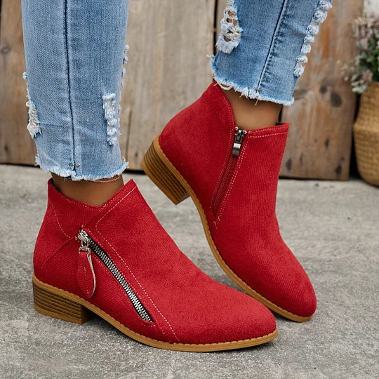 Soline – Bottines orthopédiques en cuir avec fermeture éclair