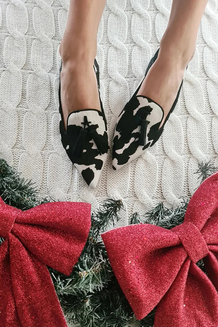 GIULIA | Mocassins raffinés à pointe fine avec élégantes pampilles décoratives