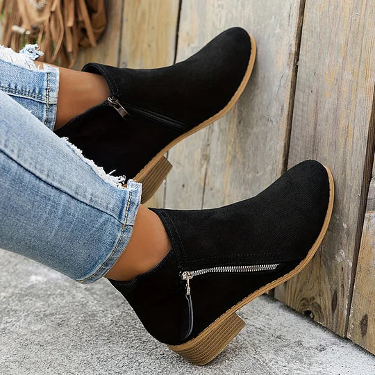 Soline – Bottines orthopédiques en cuir avec fermeture éclair