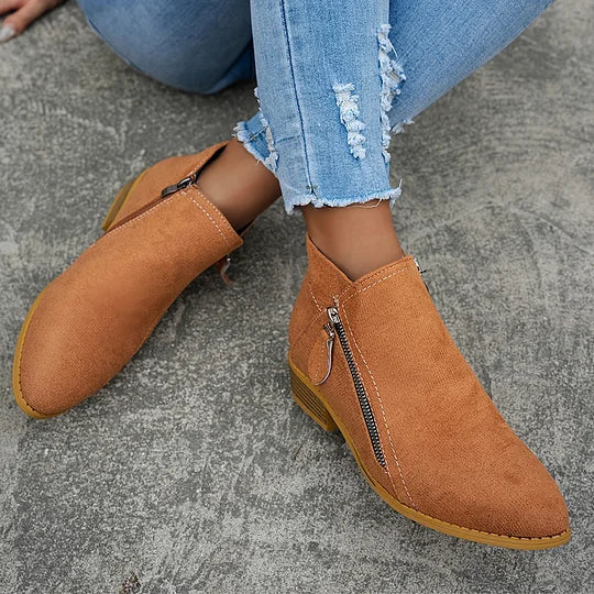Soline – Bottines orthopédiques en cuir avec fermeture éclair