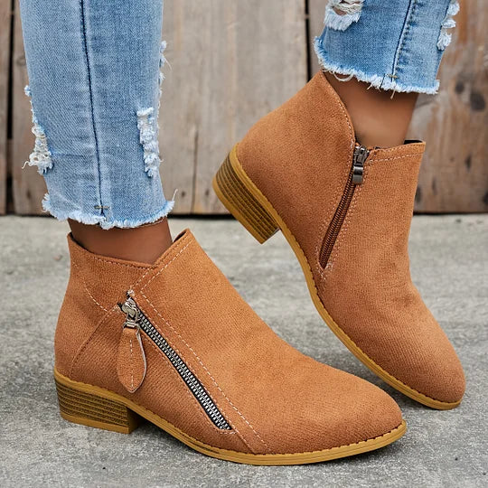 Soline – Bottines orthopédiques en cuir avec fermeture éclair