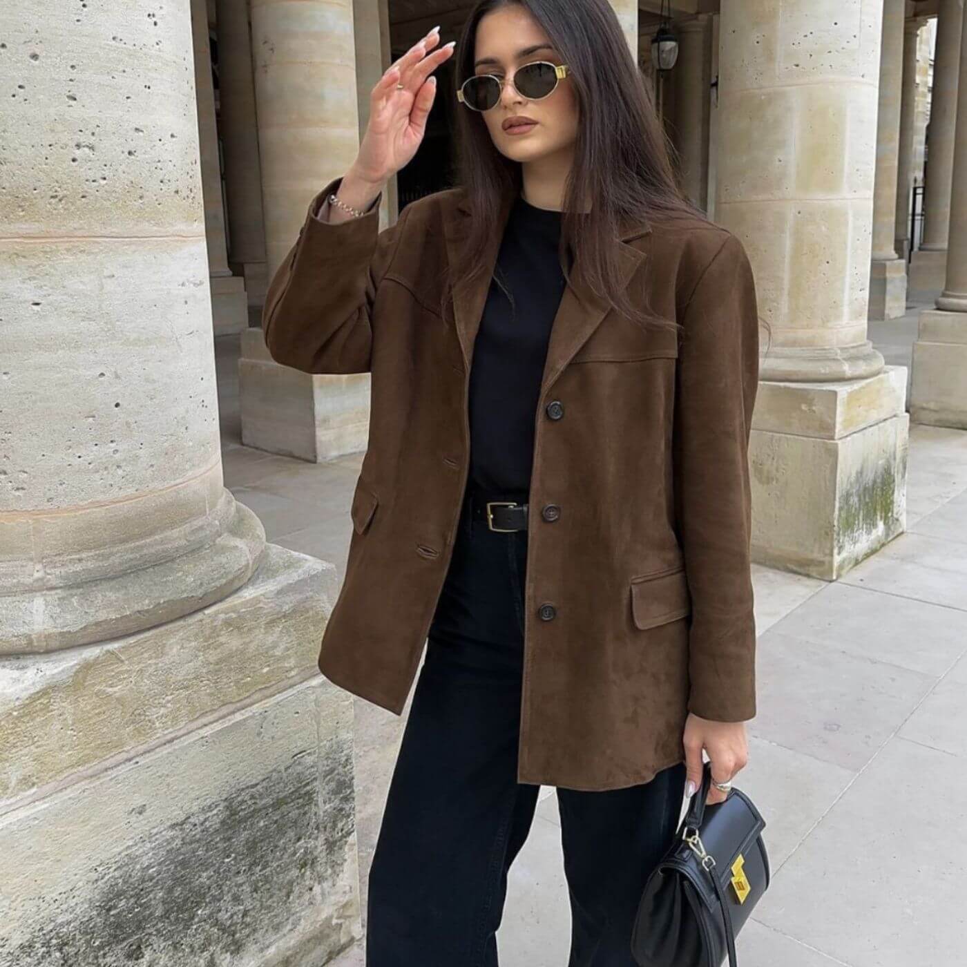 Asta – Blazer Vintage en Daim Luxueux