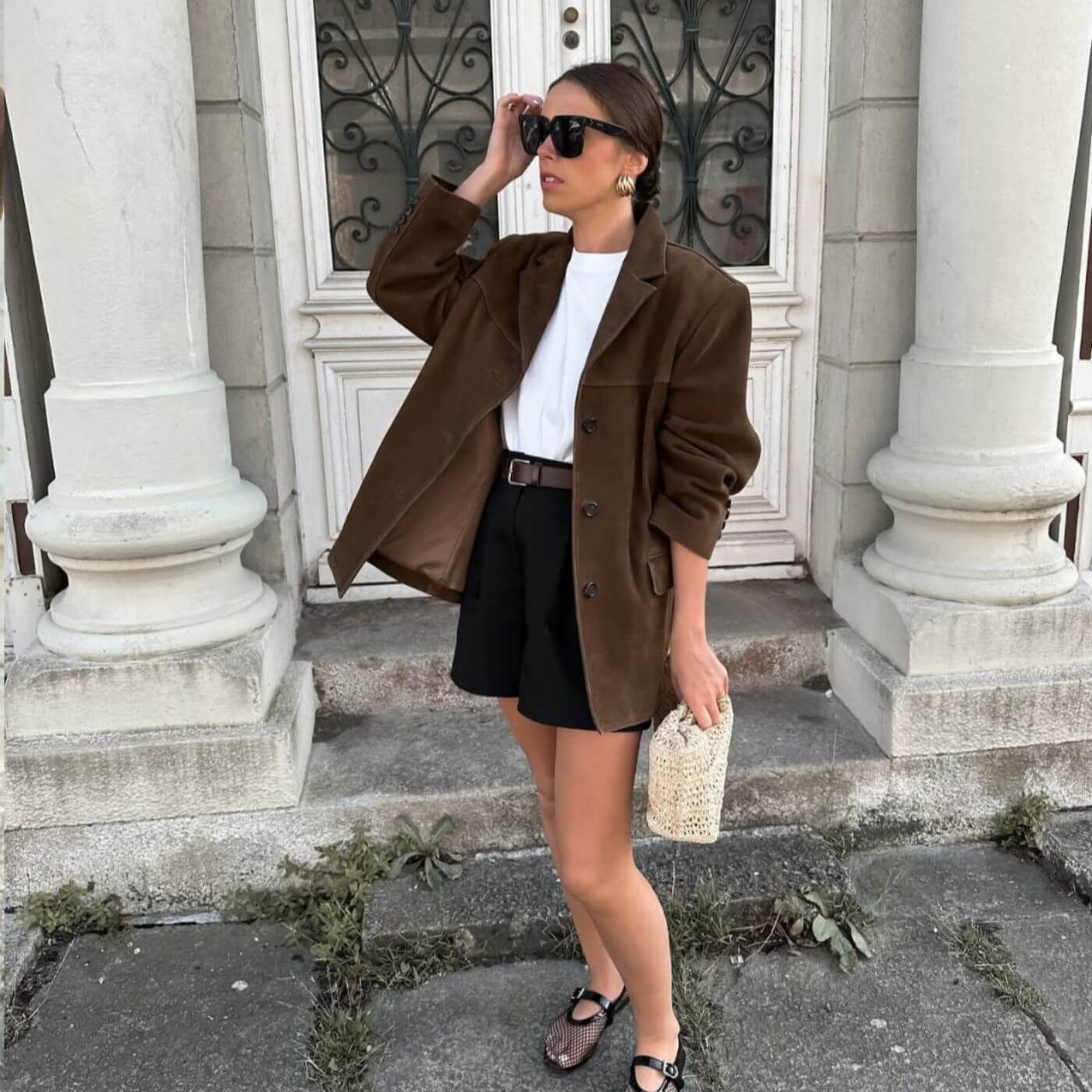 Asta – Blazer Vintage en Daim Luxueux
