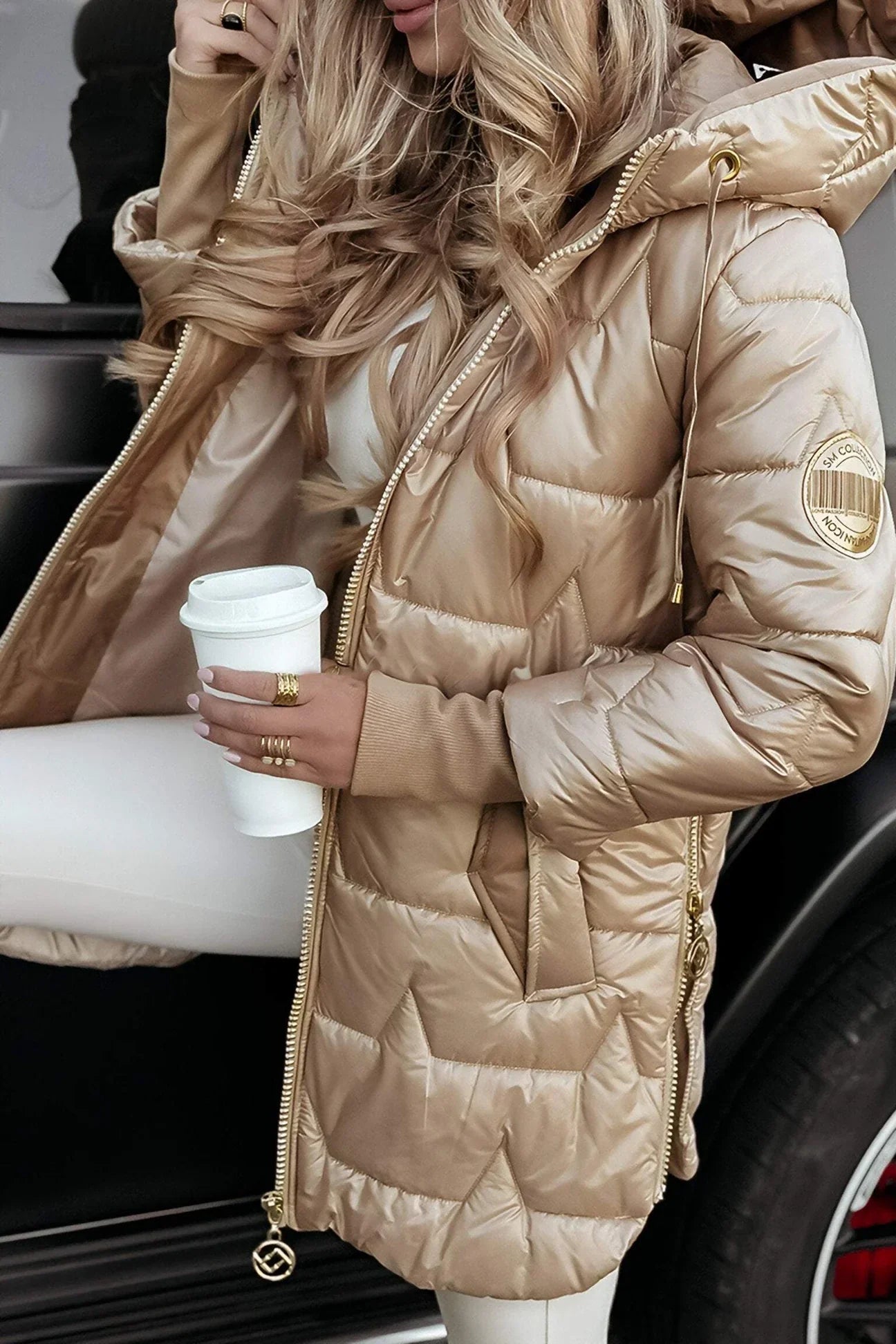 Nolwen – Manteau d’hiver élégant avec capuche et matelassage