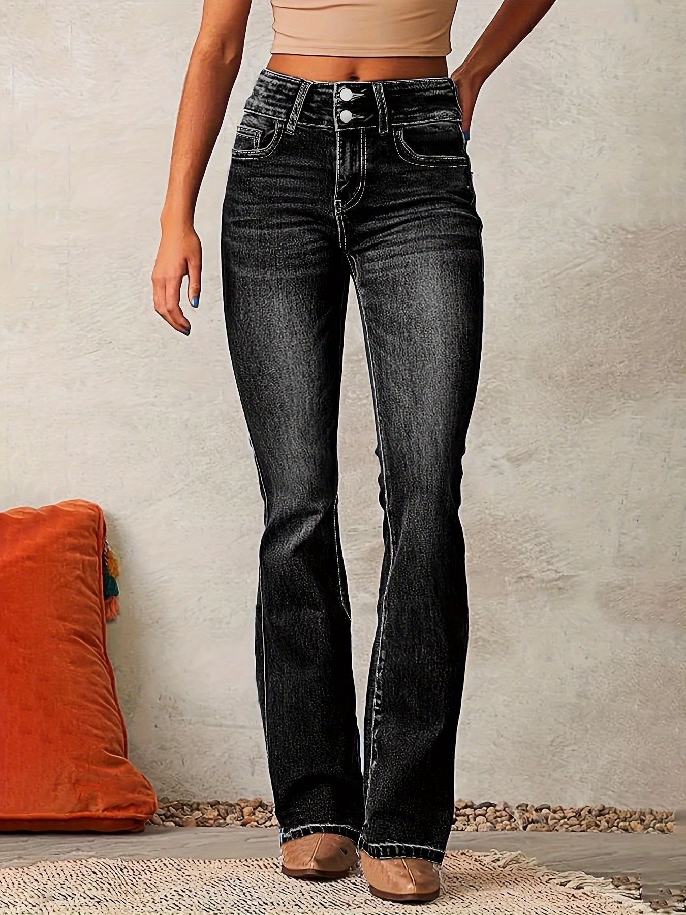 Marylène – Jean évasé taille haute tendance