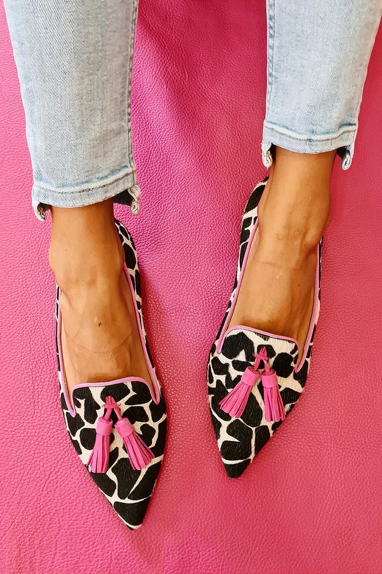 GIULIA | Mocassins raffinés à pointe fine avec élégantes pampilles décoratives