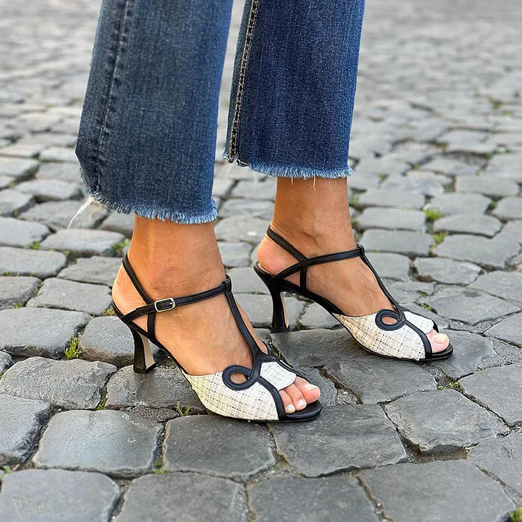 ISABELLA | SANDALES À TALON MOYEN STYLE RÉTRO