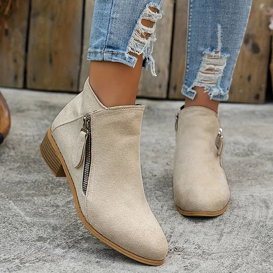 Soline – Bottines orthopédiques en cuir avec fermeture éclair