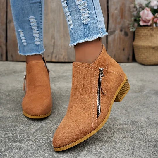 Soline – Bottines orthopédiques en cuir avec fermeture éclair