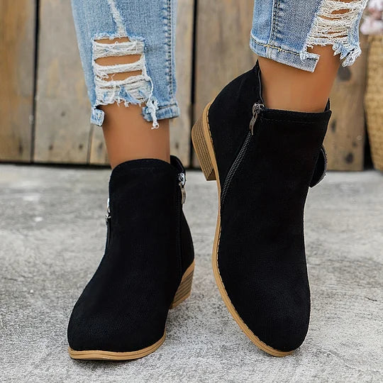 Soline – Bottines orthopédiques en cuir avec fermeture éclair