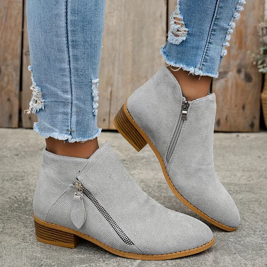 Soline – Bottines orthopédiques en cuir avec fermeture éclair