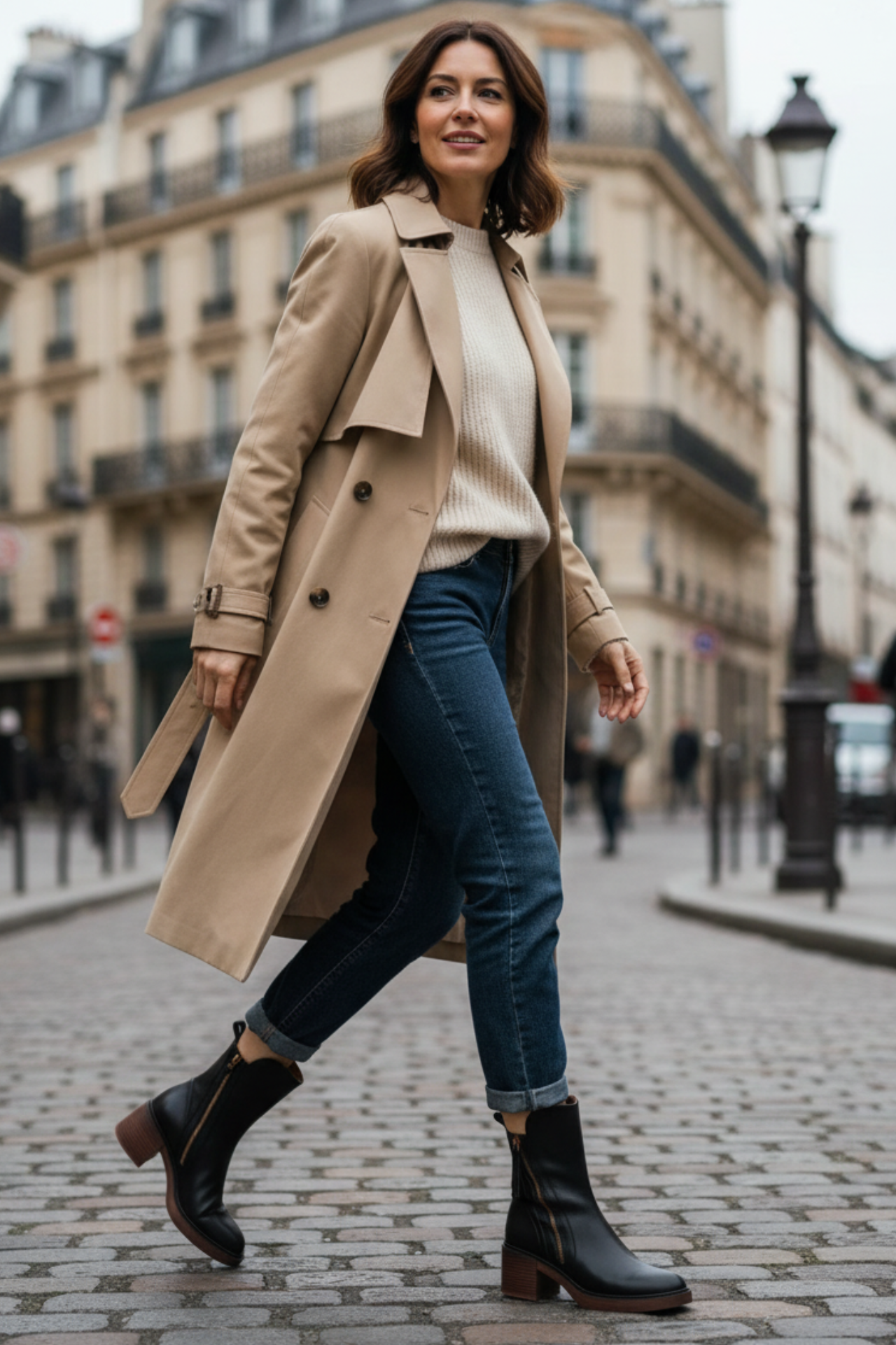 Garciel – Bottines noires en cuir à talon confort, élégantes et intemporelles