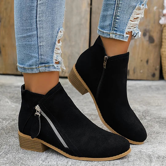 Soline – Bottines orthopédiques en cuir avec fermeture éclair