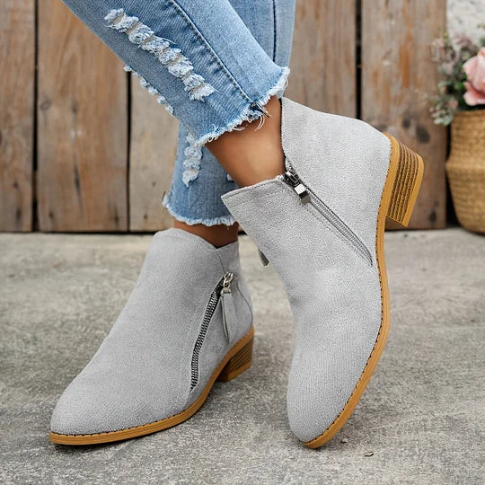 Soline – Bottines orthopédiques en cuir avec fermeture éclair