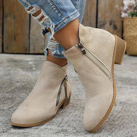 Soline – Bottines orthopédiques en cuir avec fermeture éclair