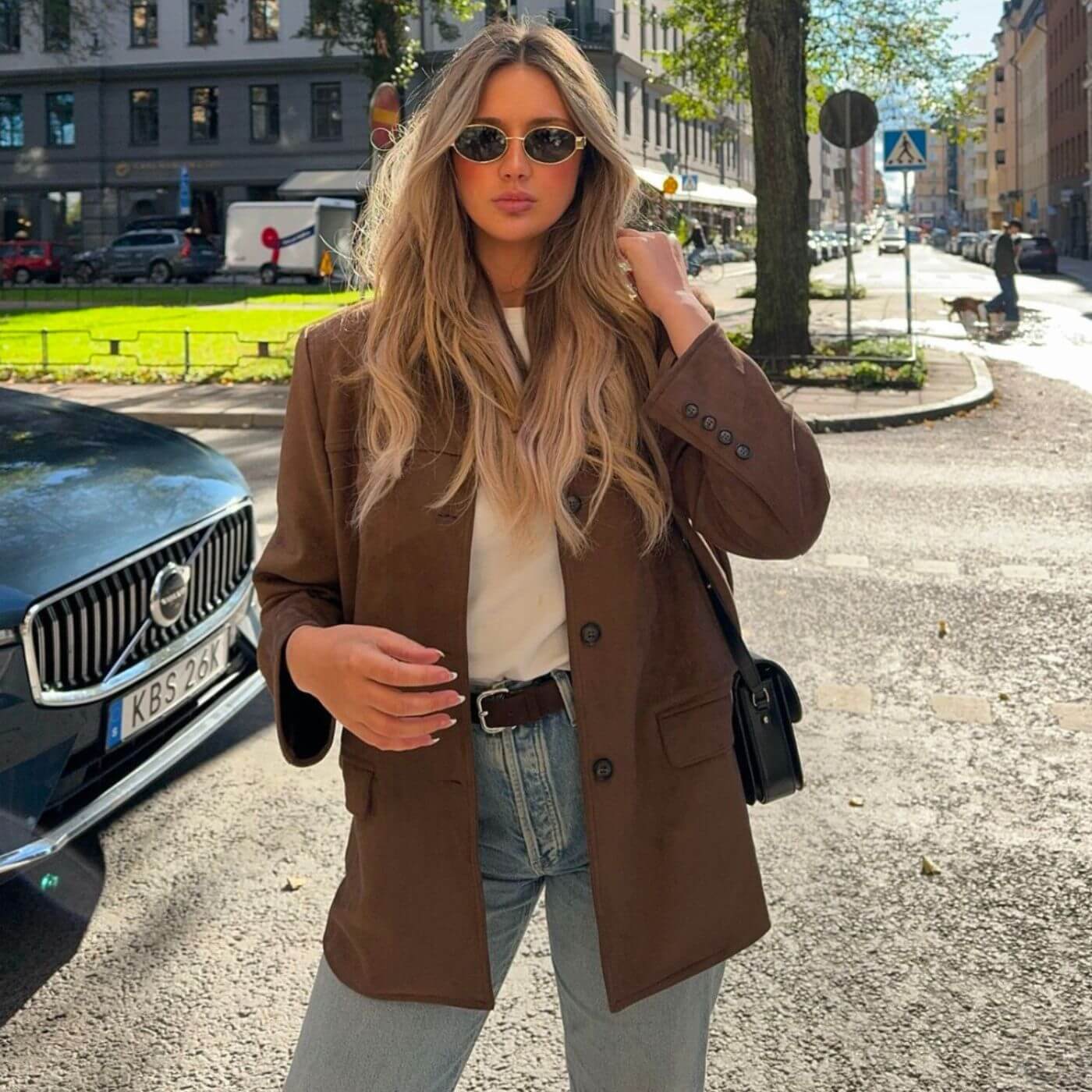 Asta – Blazer Vintage en Daim Luxueux