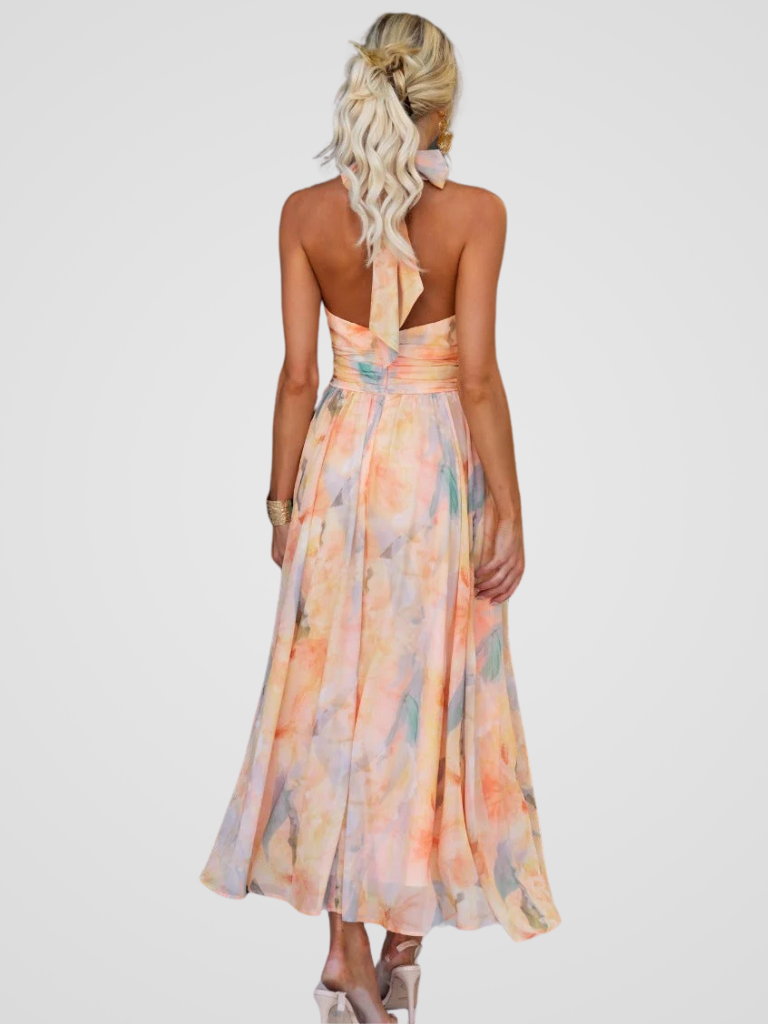Camille – Robe Longue Aquarelle
