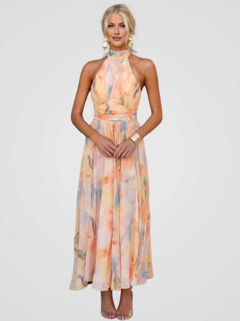 Camille – Robe Longue Aquarelle