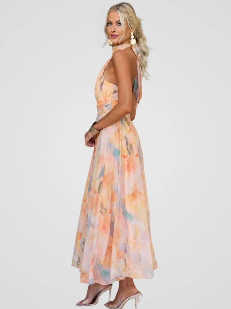 Camille – Robe Longue Aquarelle