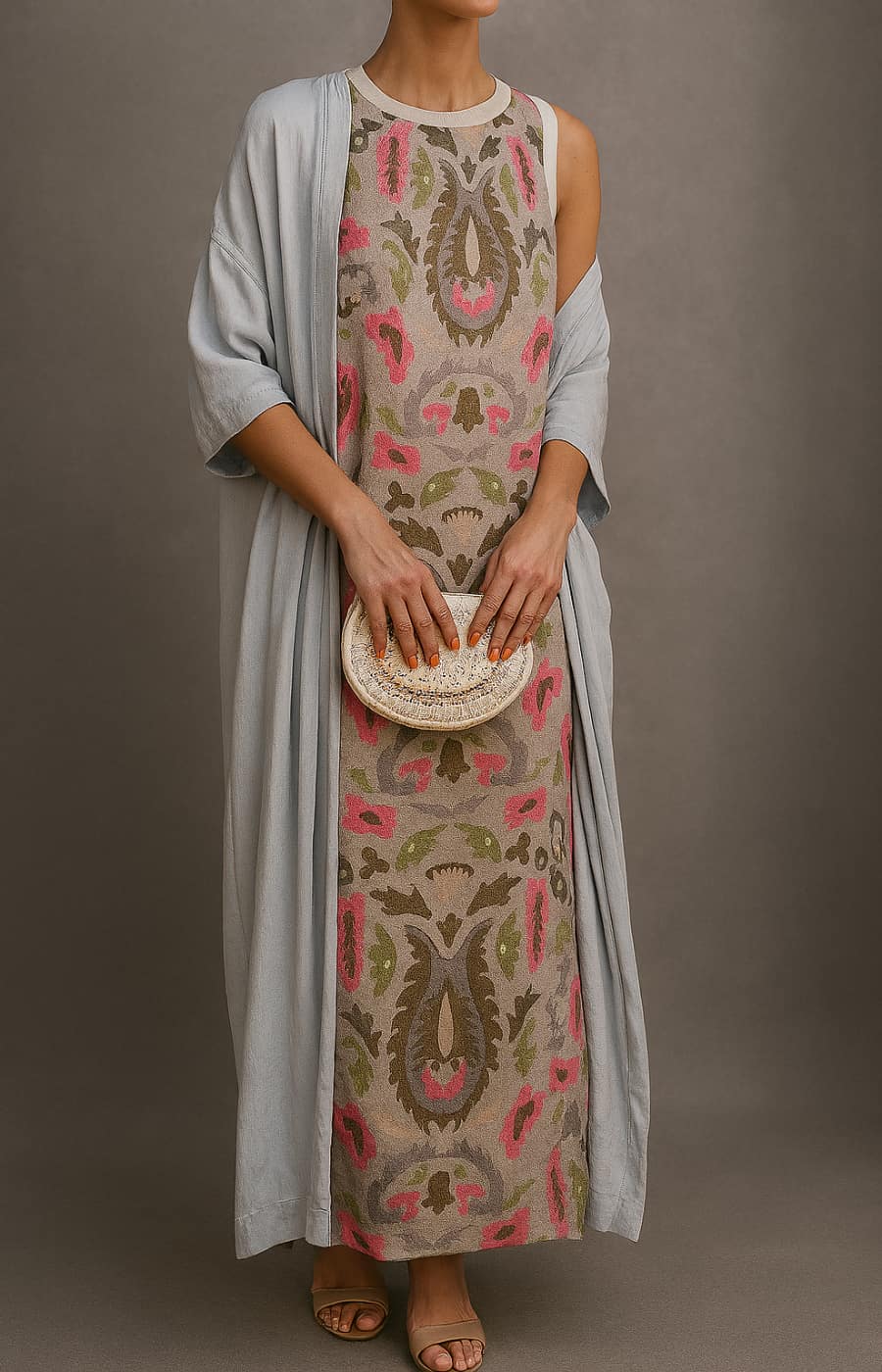 Élise – Robe droite à motifs brodés