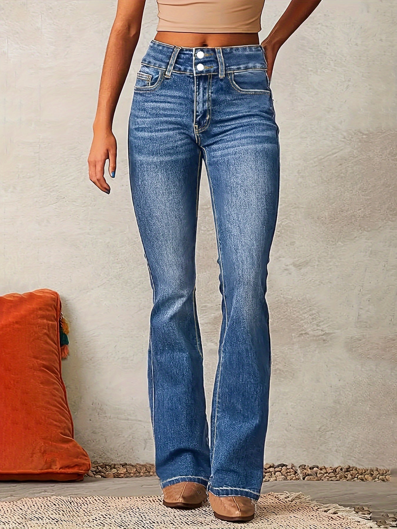Marylène – Jean évasé taille haute tendance