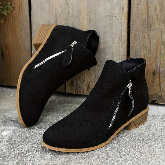 Soline – Bottines orthopédiques en cuir avec fermeture éclair